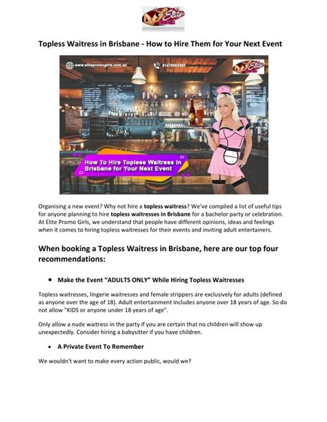 brisbane topless waitress|topless waitress jobs in Brisbane QLD